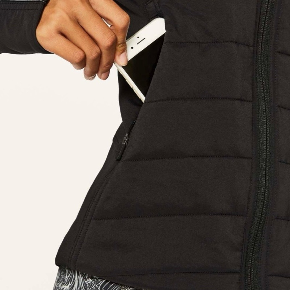 2017 Lululemon Extra Mile Quilted Jacket Coat Black Rare Size 4 - Picture 4 of 9